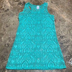 Net Mermaid Style Green/Blue Swim Coverup Sz Large
